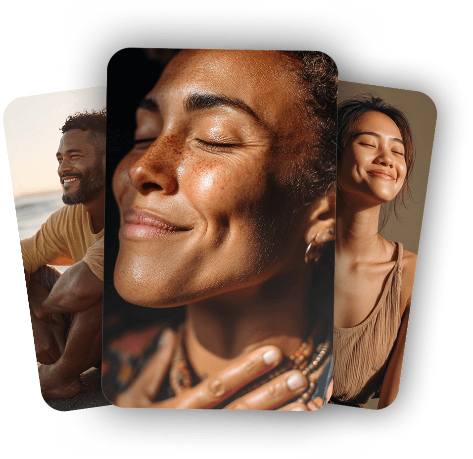 Diverse people sharing their healing stories